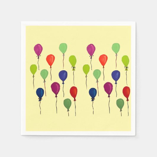 Kleurrijke feestballonnen servet (Voorkant)