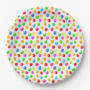 Kleurrijke Feestballonnen Verjaardag Papieren Bord