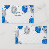 Kleurrijke feestballonnen visitekaartje (Voorkant / Achterkant)