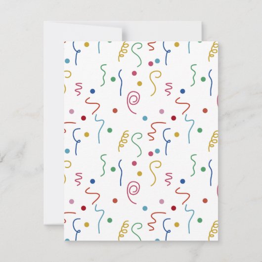 Kleurrijke Feestconfetti Aangepaste Naam Notitiekaartje (Achterkant)