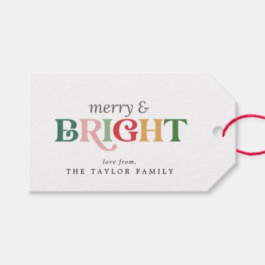 Kleurrijke feestdag voor vrolijke feestdagen en fe cadeaulabel (Voorkant (Horizontaal))