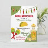 Kleurrijke feestelijk getinte trouwfeest uitnodigi kaart (Staand voorkant)