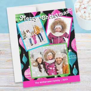 Kleurrijke Feestelijke 3 Fotocollage Feestdagenkaart