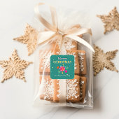 Kleurrijke Feestelijke Bloemen Groene Roze Kerst Vierkante Sticker