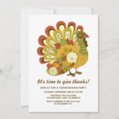 Kleurrijke feestelijke bloemenTurkije Thanksgiving Kaart (Voorkant)