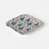 Kleurrijke feestelijke boom patroon papieren bordje (Gebogen)