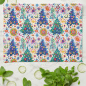 Kleurrijke feestelijke boom patroon theedoek (Gevouwen)