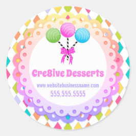 Kleurrijke Feestelijke Cake Poppen Bakkerij Verpak Ronde Sticker