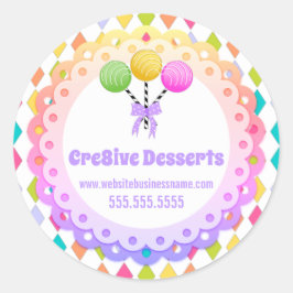 Kleurrijke Feestelijke Cake Poppen Bakkerij Verpak Ronde Sticker