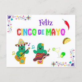 Kleurrijke feestelijke Cinco de Mayo 2025 Dansende Briefkaart