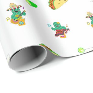 Kleurrijke feestelijke Cinco de Mayo 2025 Dansende Cadeaupapier