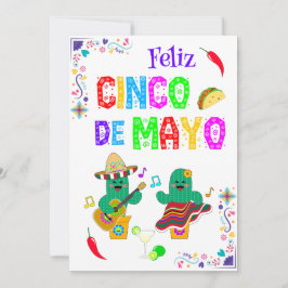 Kleurrijke feestelijke Cinco de Mayo 2025 Dansende Feestdagenkaart