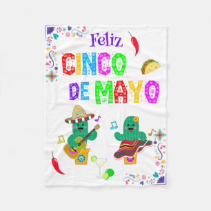 Kleurrijke feestelijke Cinco de Mayo 2025 Dansende Fleece Deken