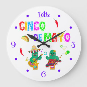 Kleurrijke feestelijke Cinco de Mayo 2025 Dansende Grote Klok