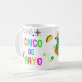 Kleurrijke feestelijke Cinco de Mayo 2025 Dansende Koffiemok (Voorkant links)