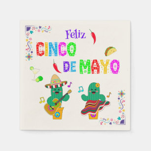 Kleurrijke feestelijke Cinco de Mayo 2025 Dansende Servet