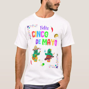 Kleurrijke feestelijke Cinco de Mayo 2025 Dansende T-shirt