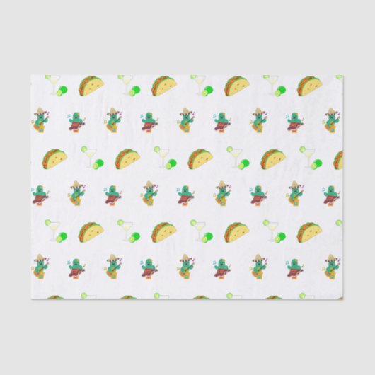 Kleurrijke feestelijke Cinco de Mayo 2025 Dansende Tissuepapier (Voorkant)