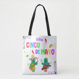Kleurrijke feestelijke Cinco de Mayo 2025 Dansende Tote Bag