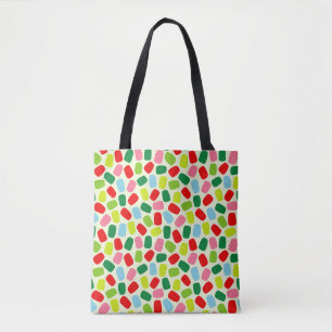 Kleurrijke Feestelijke Citrus Groene Kerstsnoep Tote Bag