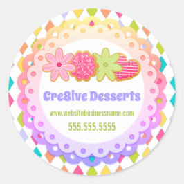 Kleurrijke Feestelijke Cookies Bakkerij Verpakking Ronde Sticker