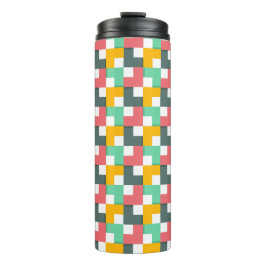 Kleurrijke feestelijke geometrische vormen patroon thermosbeker