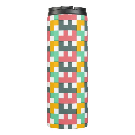 Kleurrijke feestelijke geometrische vormen patroon thermosbeker (Achterkant)