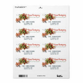Kleurrijke Feestelijke Herfst Foliage Thanksgiving Etiket (Full Sheet)