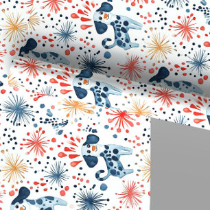 Kleurrijke feestelijke honden patroon cadeaupapier