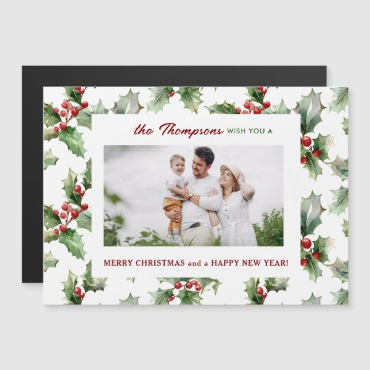 Kleurrijke feestelijke kerst Holly One-Photo (Voorkant / Achterkant)