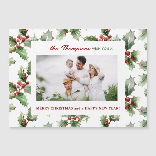 Kleurrijke feestelijke kerst Holly One-Photo (Voorkant)