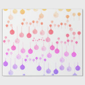 Kleurrijke feestelijke kerst opknoping Ornamenten Cadeaupapier (Vlak)