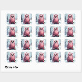 Kleurrijke feestelijke kerst uil Stickers (Vel)