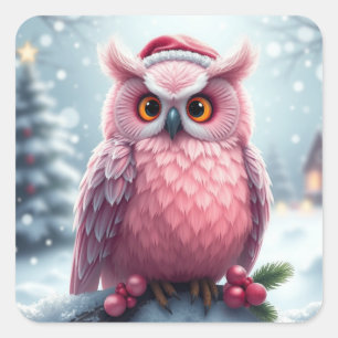 Kleurrijke feestelijke kerst uil Stickers