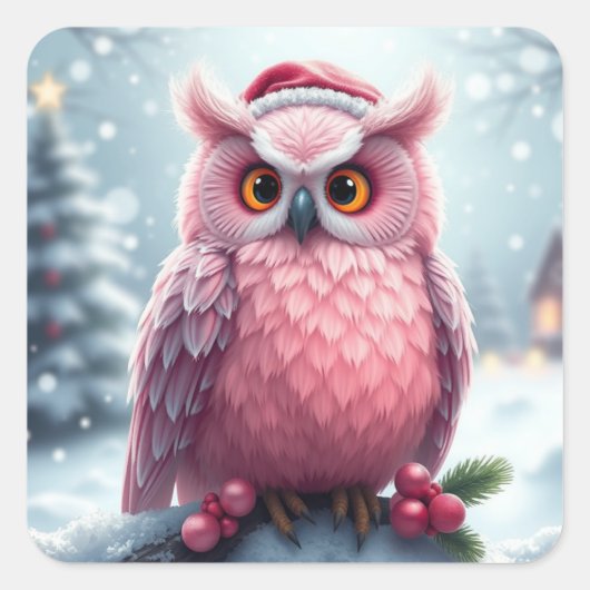 Kleurrijke feestelijke kerst uil Stickers (Voorkant)