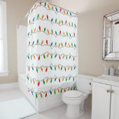 Kleurrijke feestelijke kerstfeestdag douchegordijn (In situ)