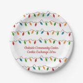 Kleurrijke feestelijke kerstfeestdag papieren bordje (Voorkant)