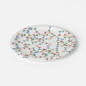 Kleurrijke feestelijke kerstfeestlichten papieren bordje (Gekanteld)