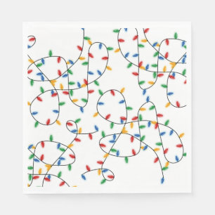 Kleurrijke feestelijke kerstfeestlichten servet