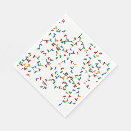 Kleurrijke feestelijke kerstfeestlichten servet (Hoek)