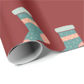 Kleurrijke feestelijke kerstkousen hangen cadeaupapier (Rol Hoek)