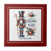 Kleurrijke feestelijke kerstnotenkraker tegeltje (Voorkant)