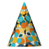 Kleurrijke Feestelijke Leuk Retro Abstract Gold Fr Feesthoedjes (Achterkant)