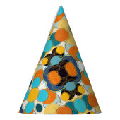 Kleurrijke Feestelijke Leuk Retro Abstract Gold Fr Feesthoedjes (Links)