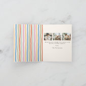 Kleurrijke Feestelijke Merry & Bright 3 Foto Kerst Feestdagen Kaart (Binnen)