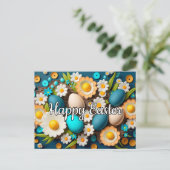  kleurrijke feestelijke paascollage briefkaart (Staand voorkant)