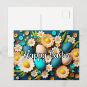  kleurrijke feestelijke paascollage briefkaart (Voorkant / Achterkant)