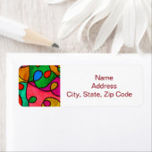 Kleurrijke feestelijke regenboog getextureerd etiket (Insitu)