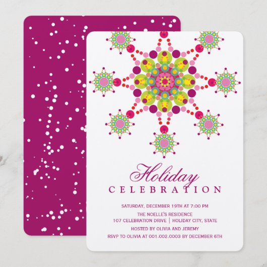 Kleurrijke feestelijke ster Elegant Holiday Party  Kaart (Voorkant / Achterkant)