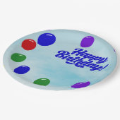 Kleurrijke feestelijke verjaardag met ballonnen papieren bordje (Gekanteld)